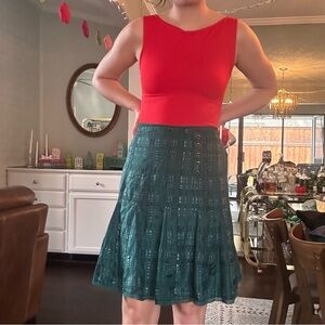 Green Plaid Tartan Tory Burch Skirt